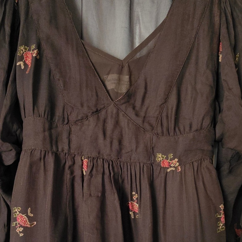 Denim & Supply Ralph Lauren Brown Paisley Sheer Dress Sz S Gypsy Boho Whimsigoth - Picture 9 of 14